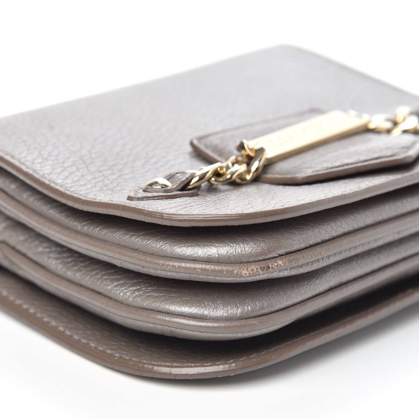 Metallic Calfskin Shadow Crossbody Bag Gold