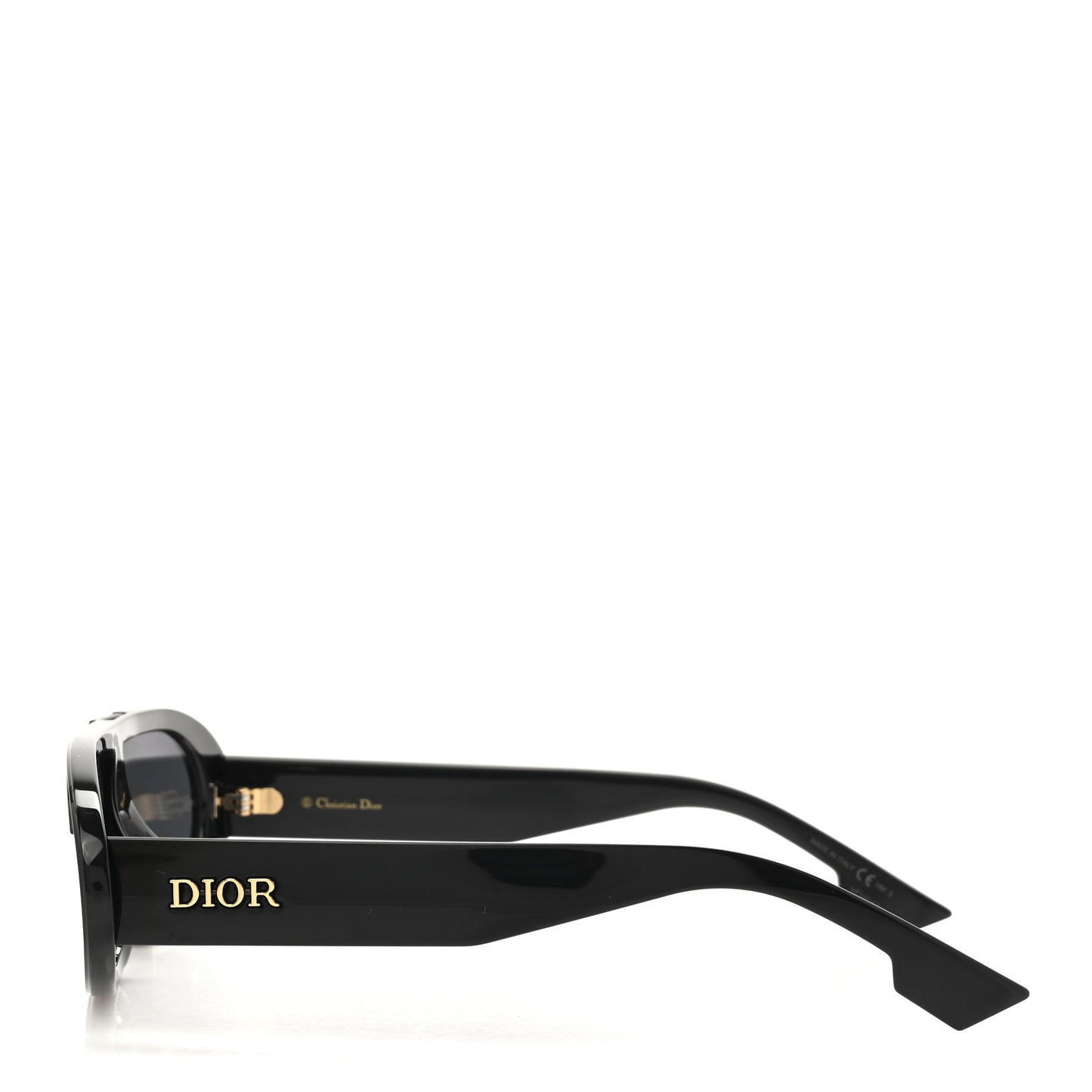 Acetate Oblique Oval Sunglasses Black