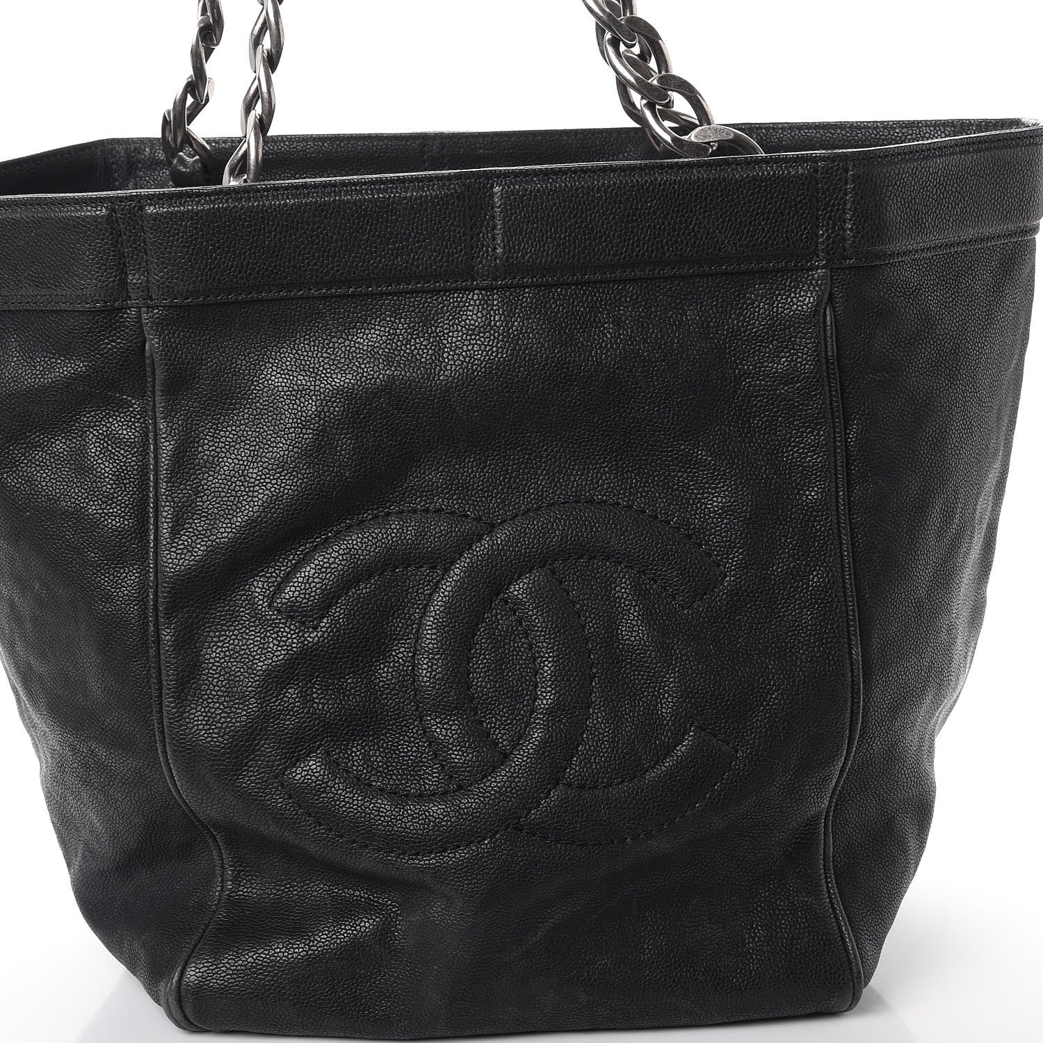 Chanel Distressed Caviar Outdoor Ligne Tote Black 8 of 9