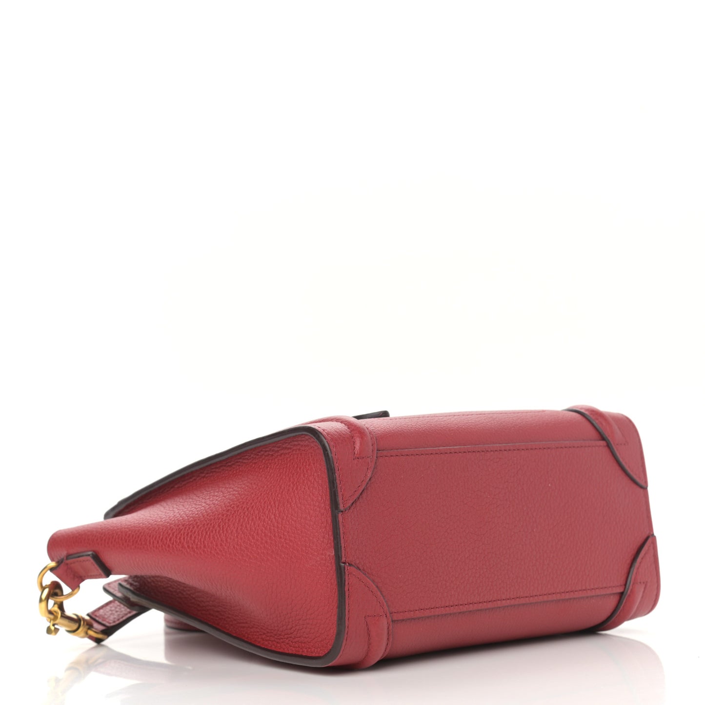 Drummed Calfskin Nano Luggage Ruby