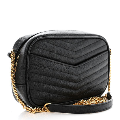 Saint Laurent Grain De Poudre Matelasse Monogram Mini Lou Camera Bag Black 3 of 11