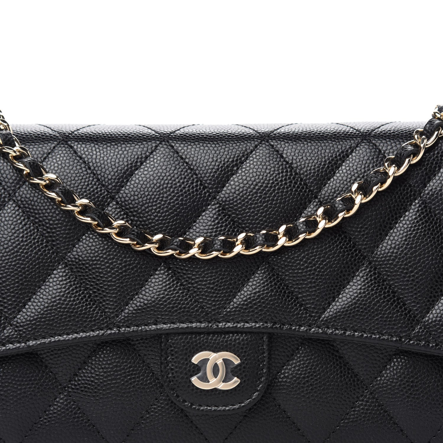 Chanel Caviar Quilted Phone Holder Wallet on Removable Chain Black 11 of 12