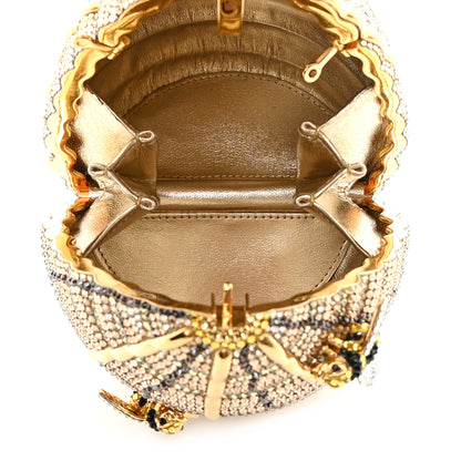 Judith Leiber Crystal Beehive Minaudiere Clutch Gold 5 of 12