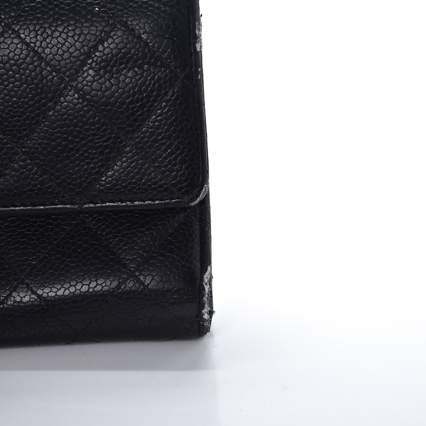 Caviar Quilted Large Flap Wallet Black