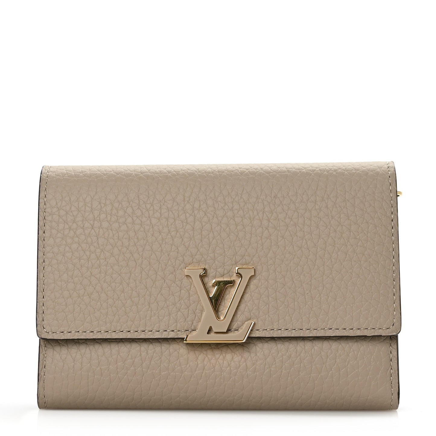 Taurillon Capucines Compact Wallet Galet