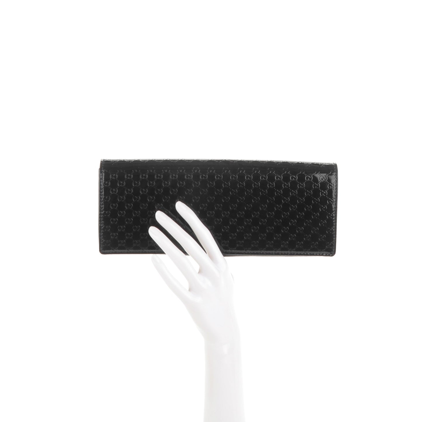 Patent Microguccissima Small Broadway Clutch Black