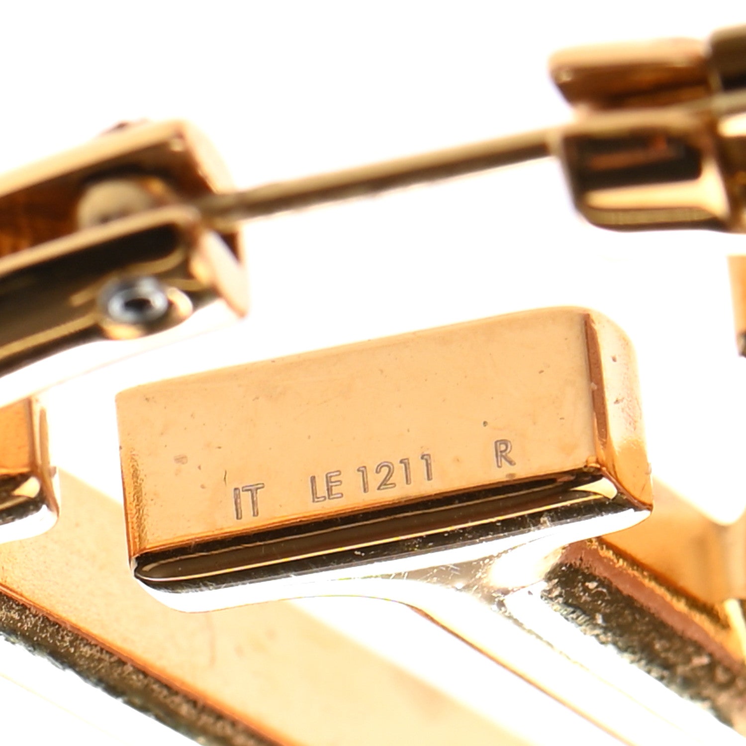 Louis Vuitton Metal Louise Hoop Earrings Gold 4 of 5