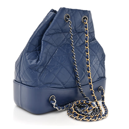 Chanel Aged Calfskin Quilted Small Gabrielle Backpack Navy 3 of 12