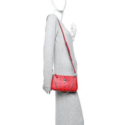MCM Visetos Aren Crossbody Bag Red 2 of 10