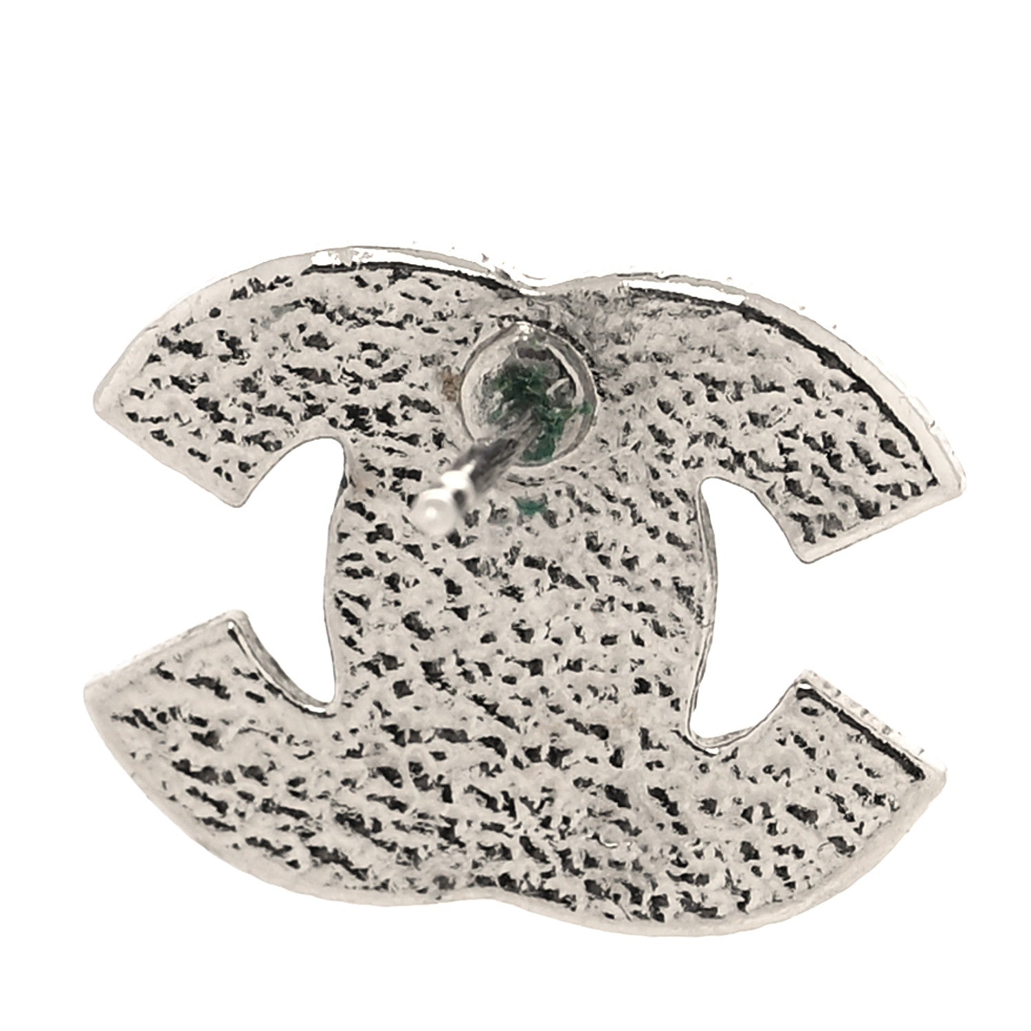 Chanel Crystal Mini Timeless CC Earrings Silver 4 of 4