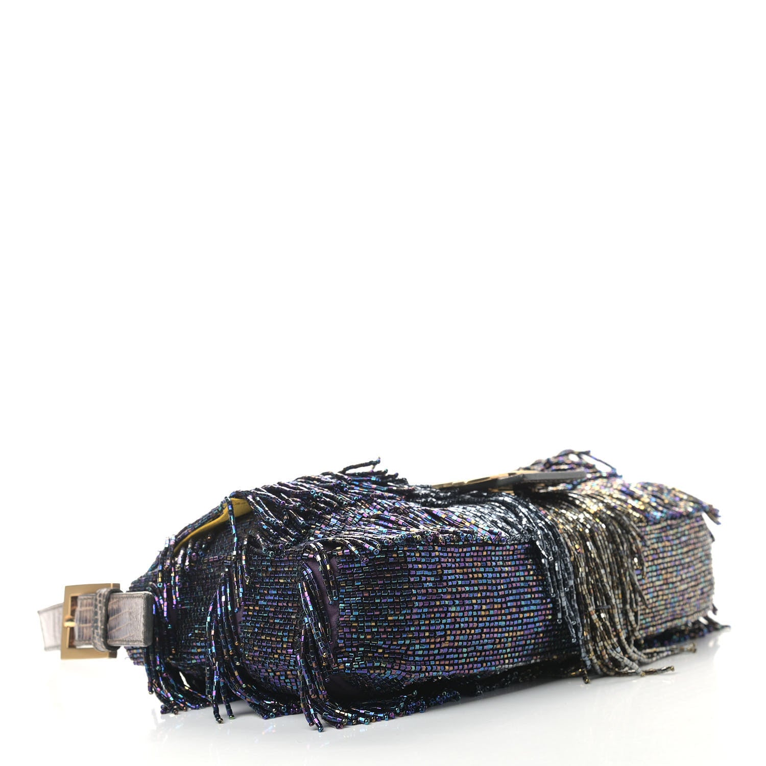 Fendi Lizard Beaded Fringe Baguette Multicolor 4 of 14
