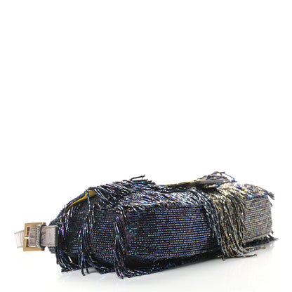 Fendi Lizard Beaded Fringe Baguette Multicolor 4 of 14