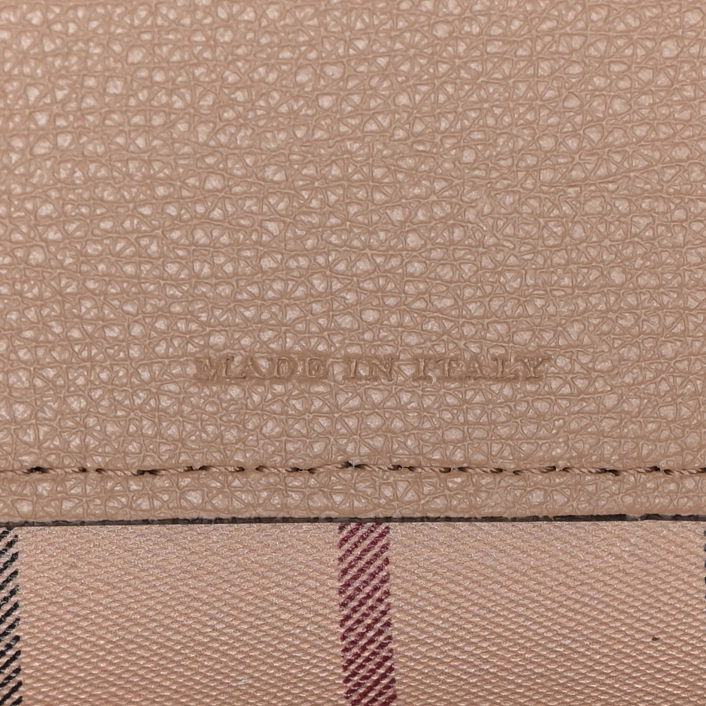 Grainy Calfskin Haymarket Check Medium Reversible Tote Camel