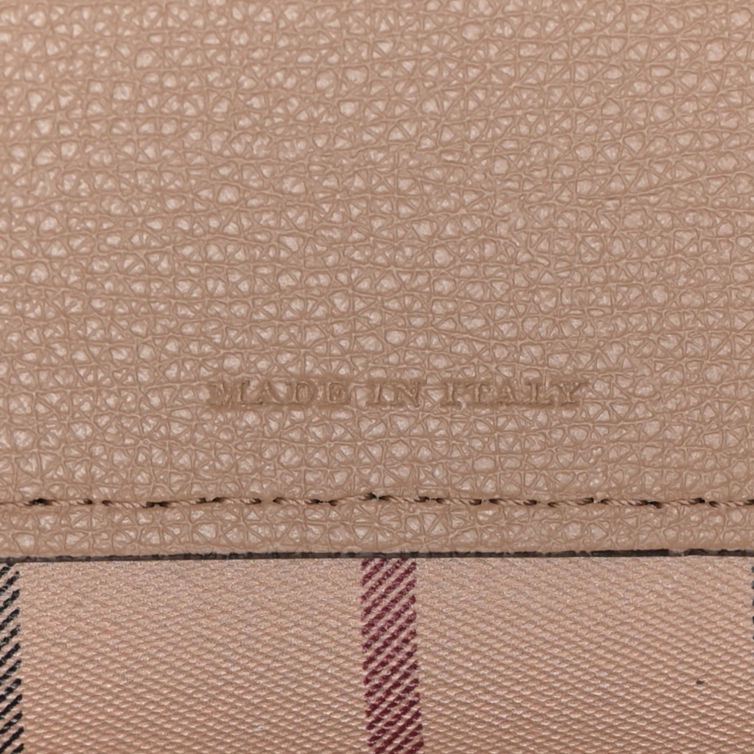Burberry Grainy Calfskin Haymarket Check Medium Reversible Tote Camel 10 of 17