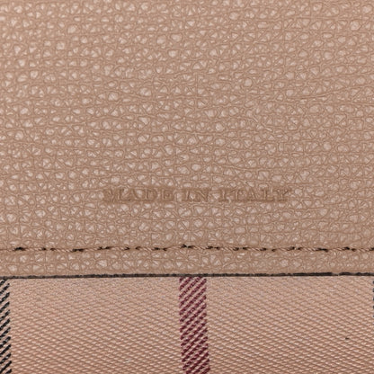 Burberry Grainy Calfskin Haymarket Check Medium Reversible Tote Camel 10 of 17