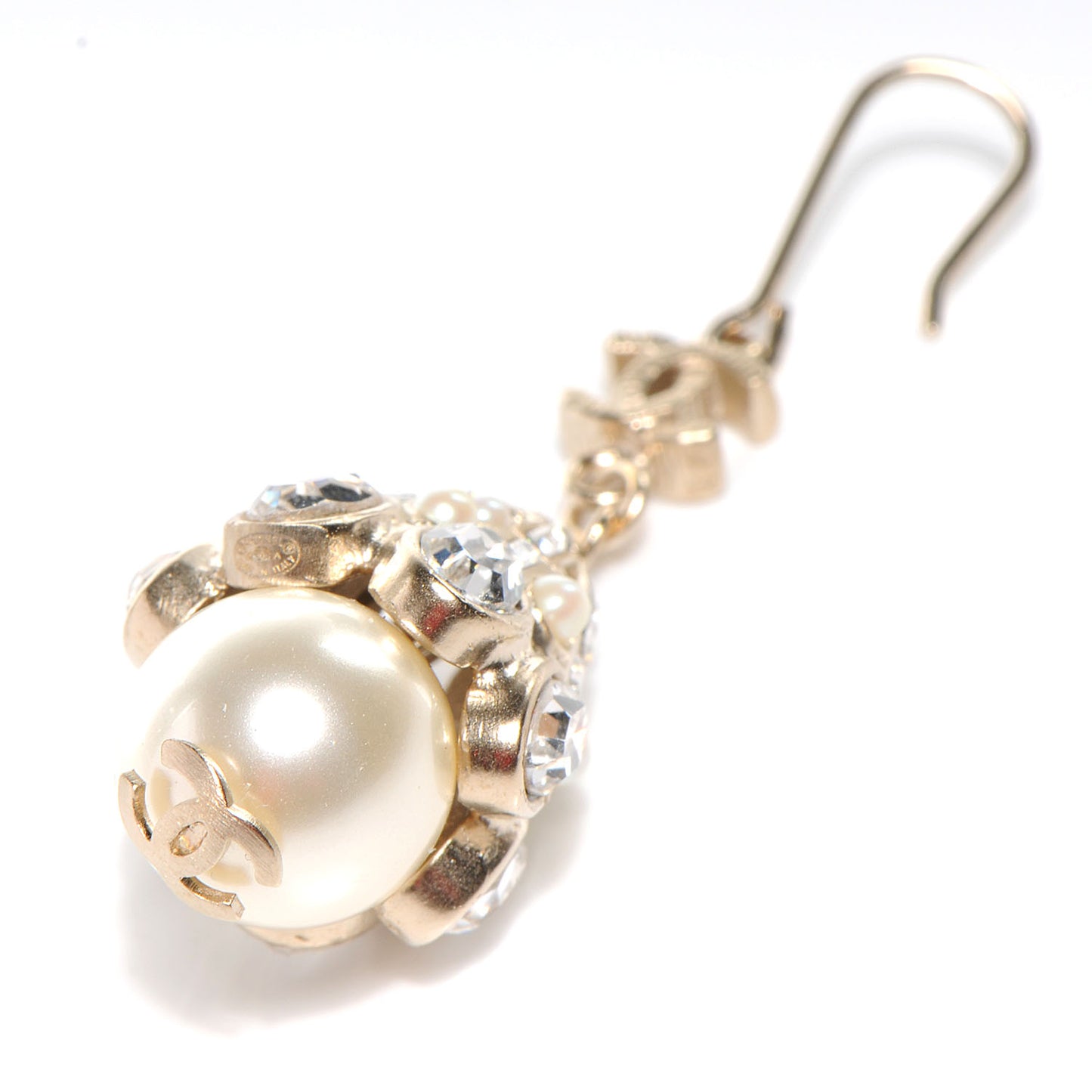 Crystal Faux Pearl Dangle Earrings