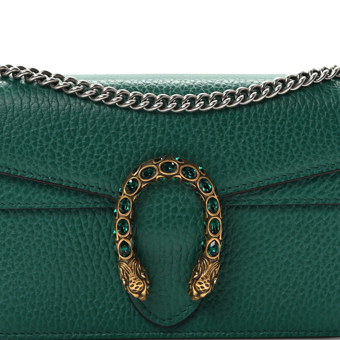 Dollar Calfskin Crystal Super Mini Dionysus Shoulder Bag Emerald