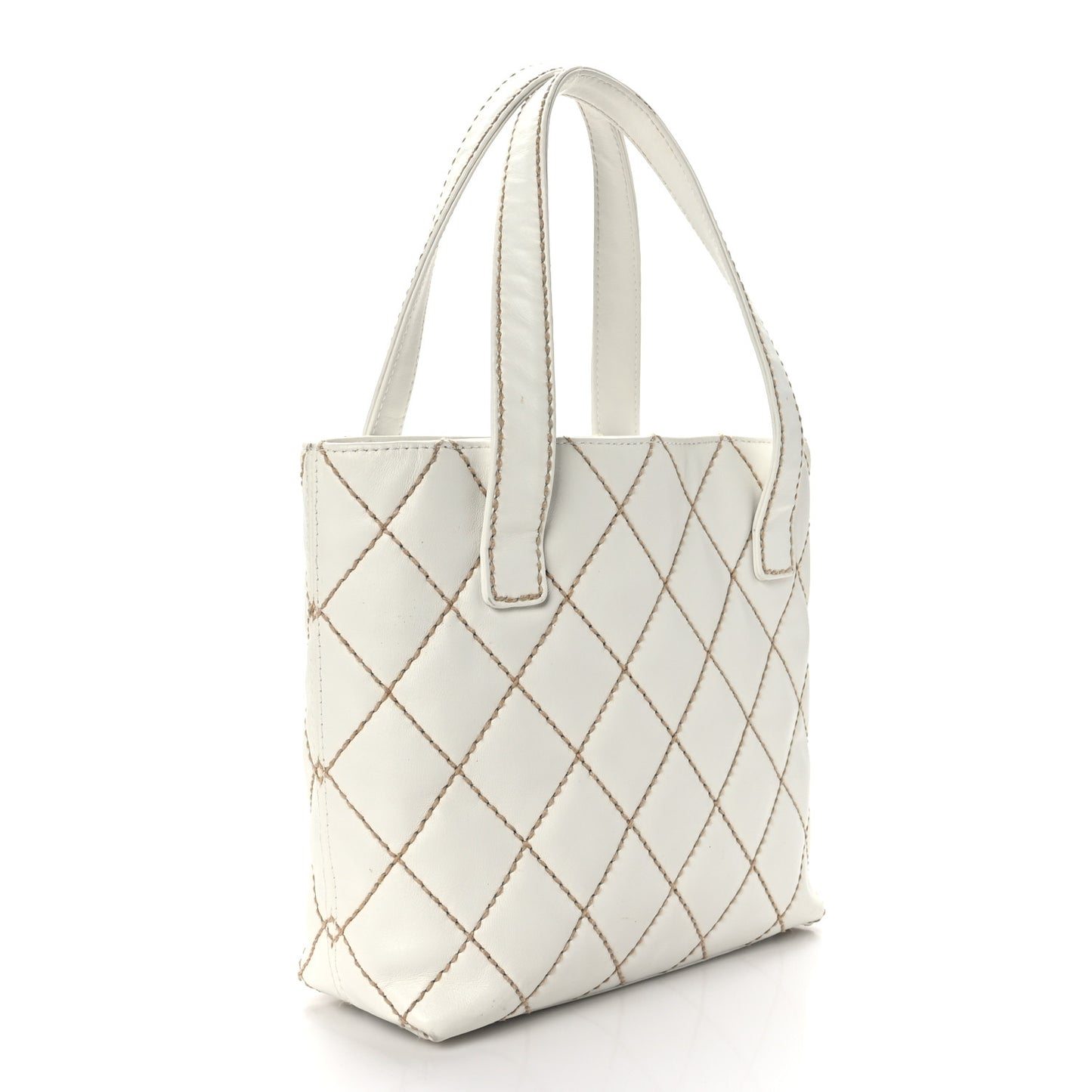 Calfskin Wild Stitch Tote White