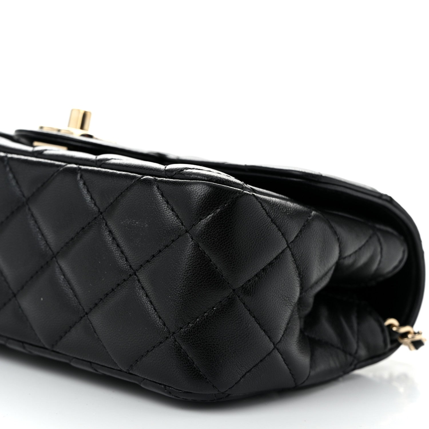 Chanel Lambskin Quilted Mini Crystal Top Handle Rectangular Flap Black 10 of 12