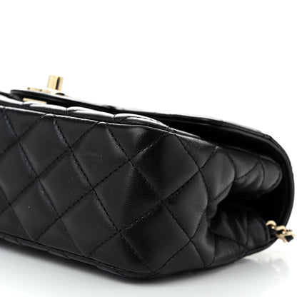 Chanel Lambskin Quilted Mini Crystal Top Handle Rectangular Flap Black 10 of 12