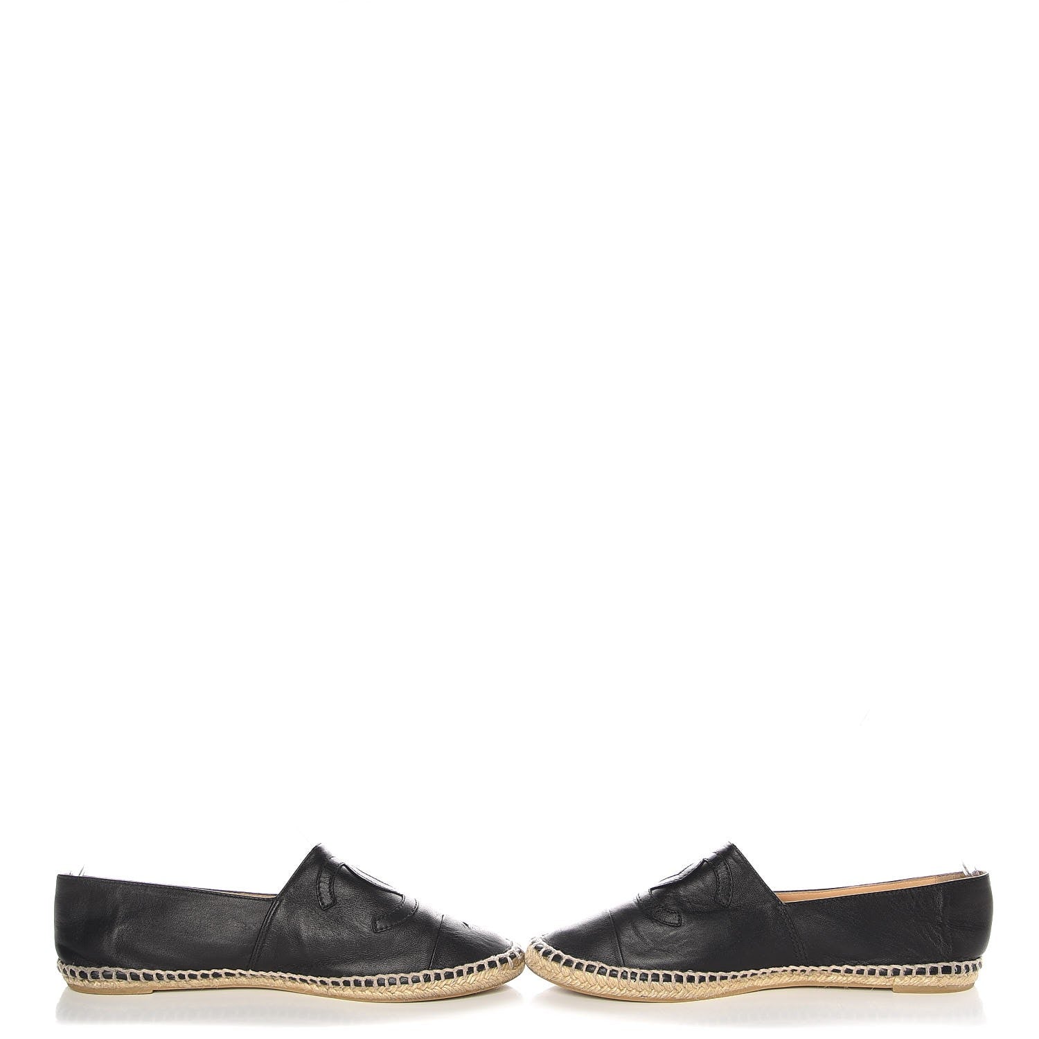 Chanel Lambskin CC Cap Toe Espadrilles 39 Black 8 of 9