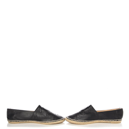 Chanel Lambskin CC Cap Toe Espadrilles 39 Black 8 of 9