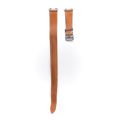 Hermes Barenia 38mm Apple Watch Double Tour Band Fauve 2 of 8