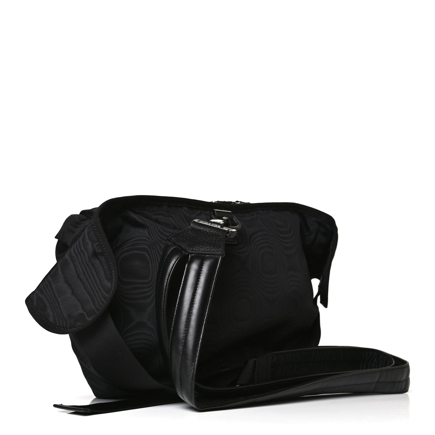 Nylon Retro Patch Convertible Belt Bag Black