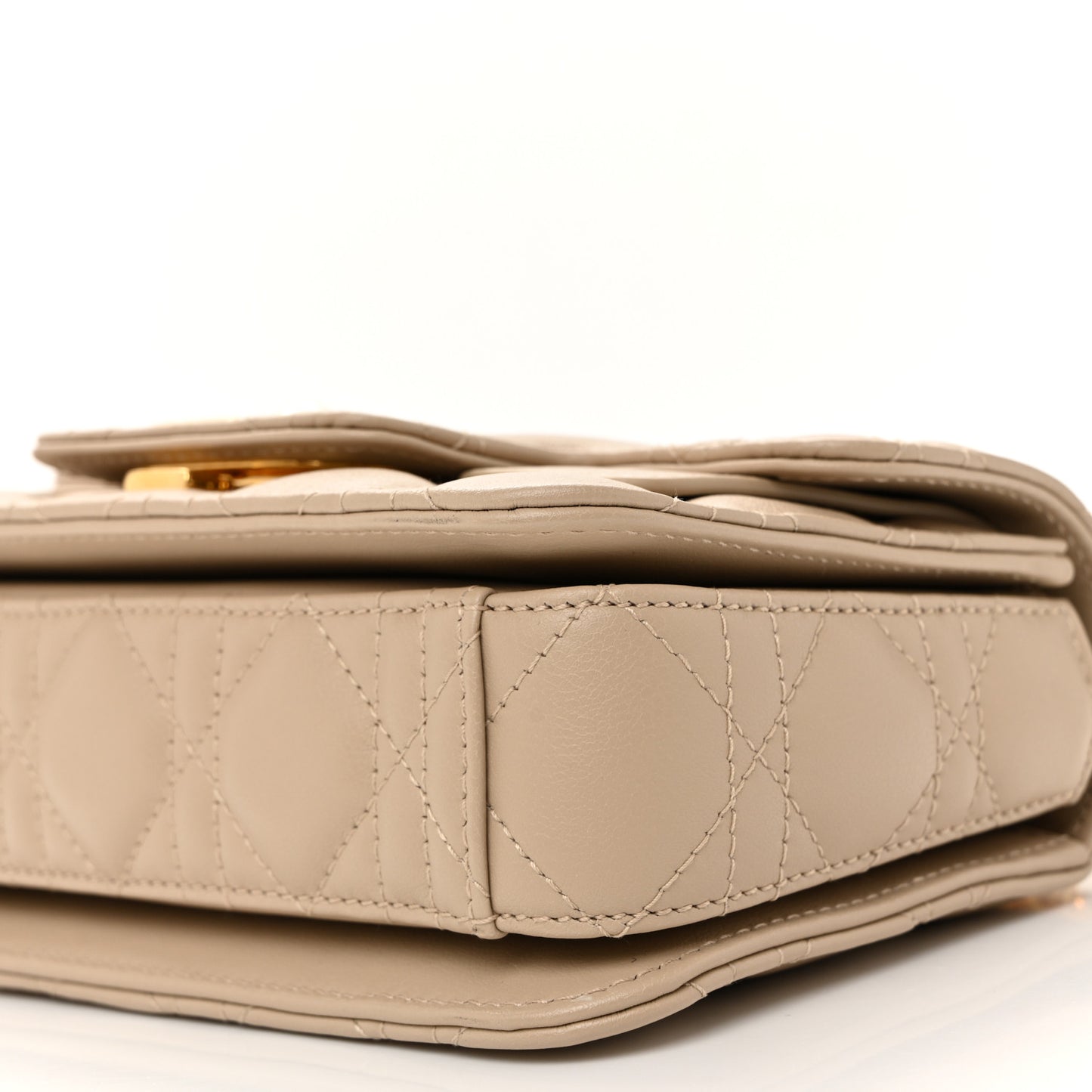 Lambskin Cannage Mini Jolie Top Handle Bag Beige