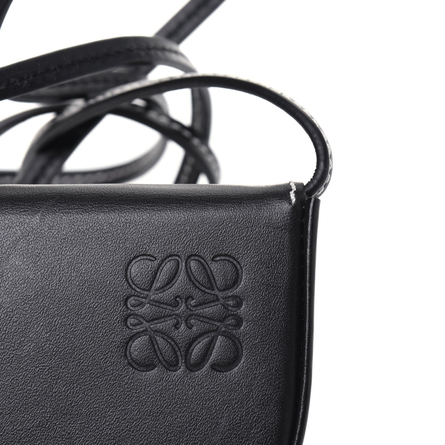 Loewe Soft Calfskin Mini Heel Pouch Black 760143 – FASHIONPHILE