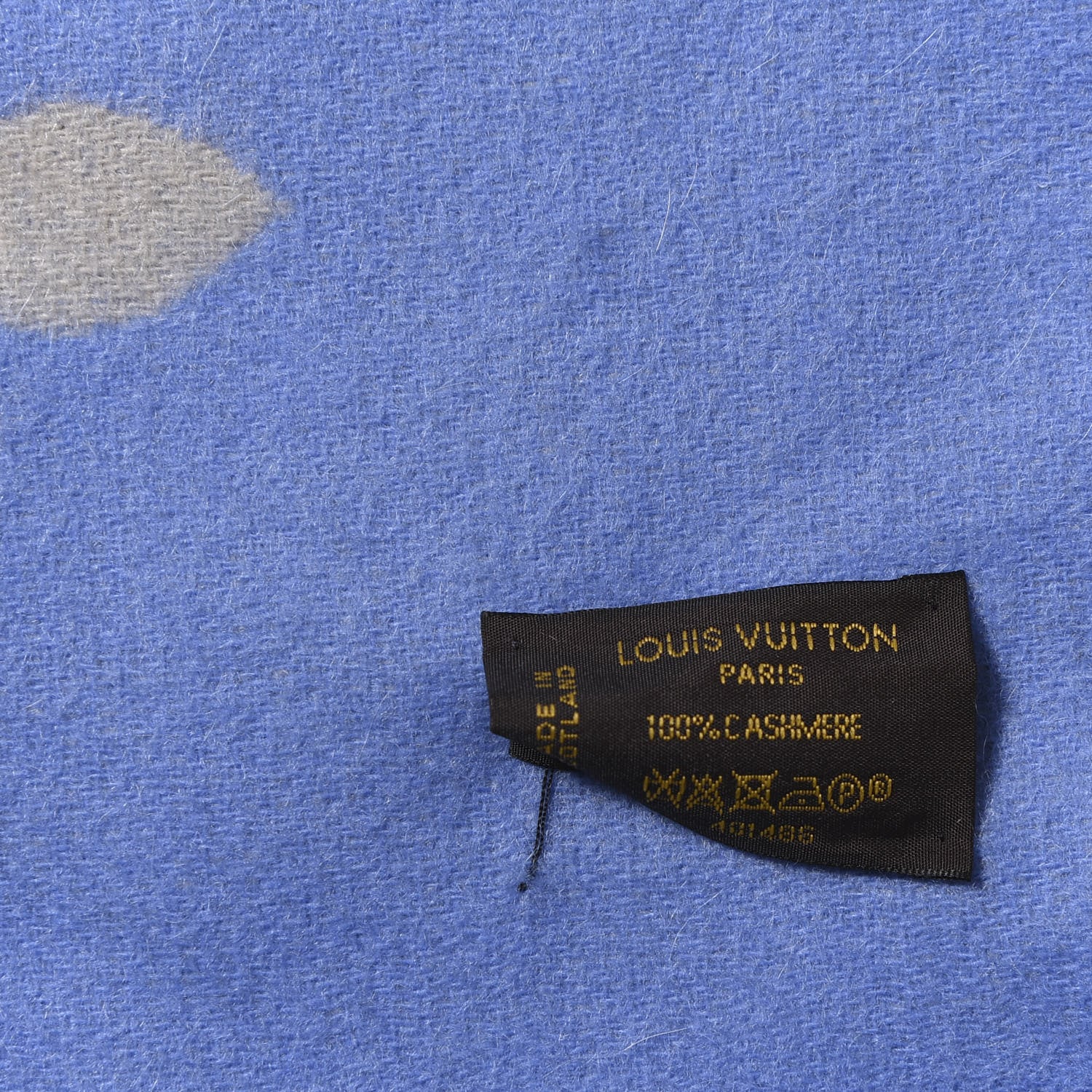 Louis Vuitton Cashmere Monogram Reykjavik Scarf Denim 3 of 3