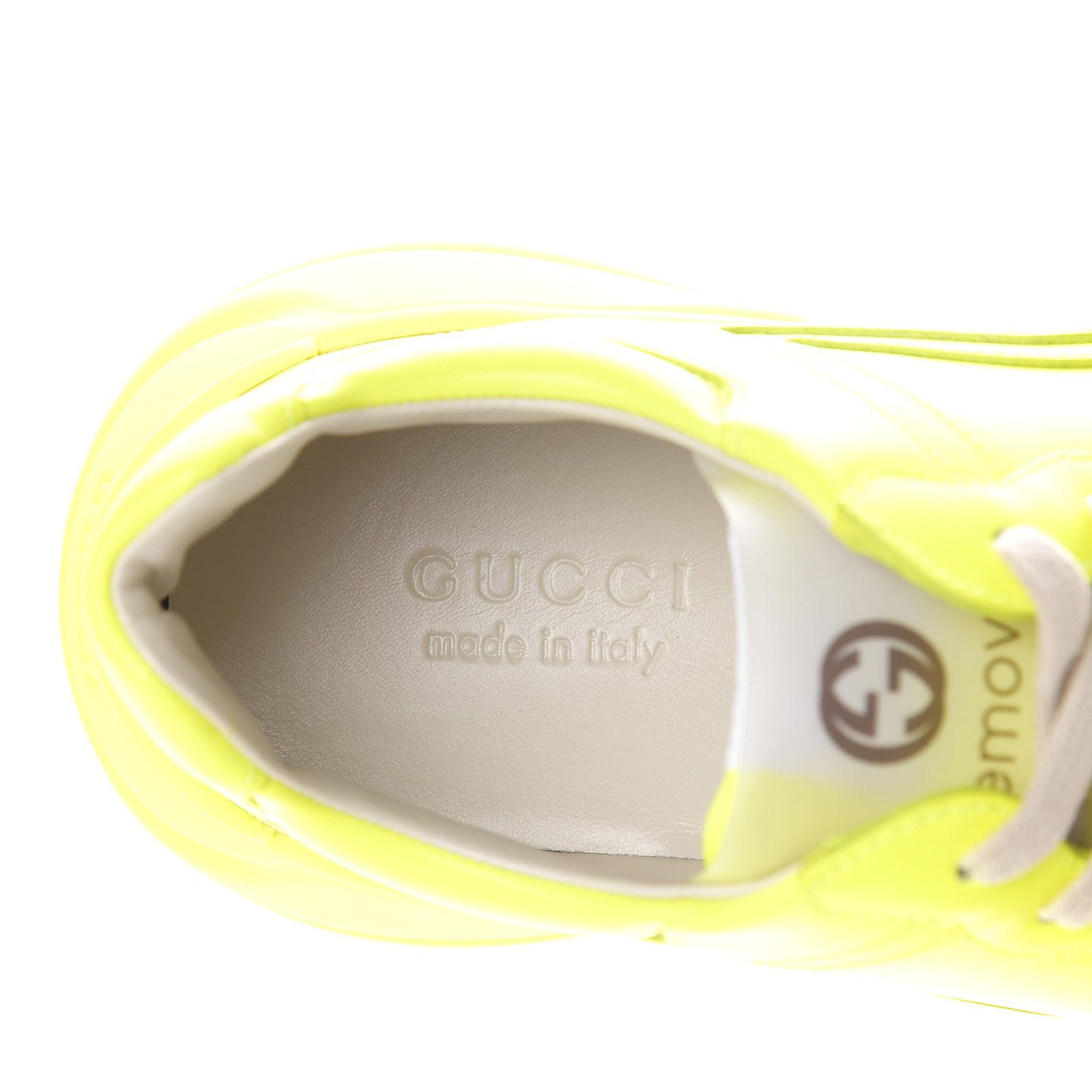 Calfskin Mens Rhyton Sneakers 9.5 Yellow Fluo