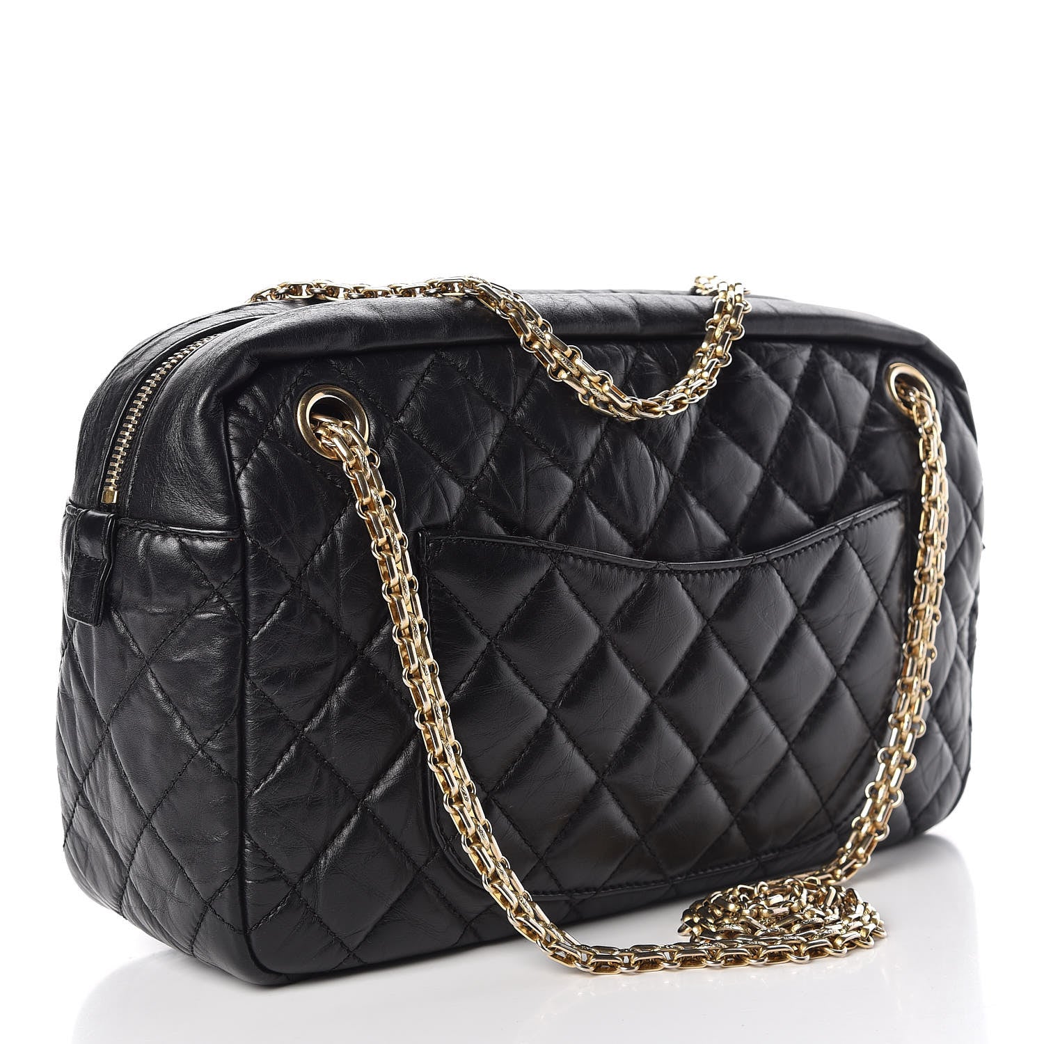 Chanel Aged Calfskin Quilted Medium Reissue Camera Case Black 3 of 12