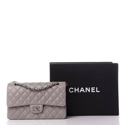 Chanel Lambskin Quilted Medium Double Flap Grey 9 of 9
