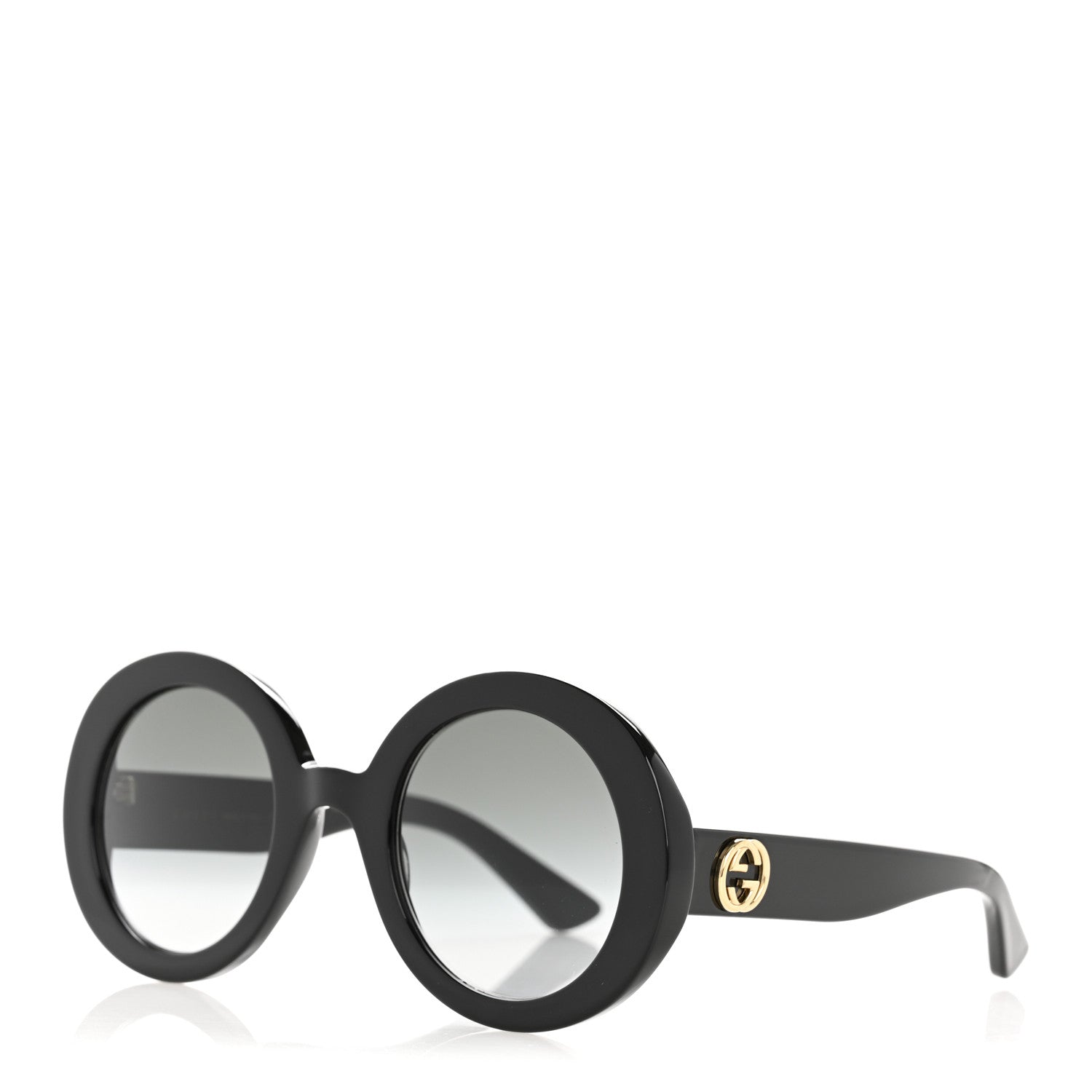 Gucci Acetate Round GG Sunglasses GG0319S Black 1 of 8