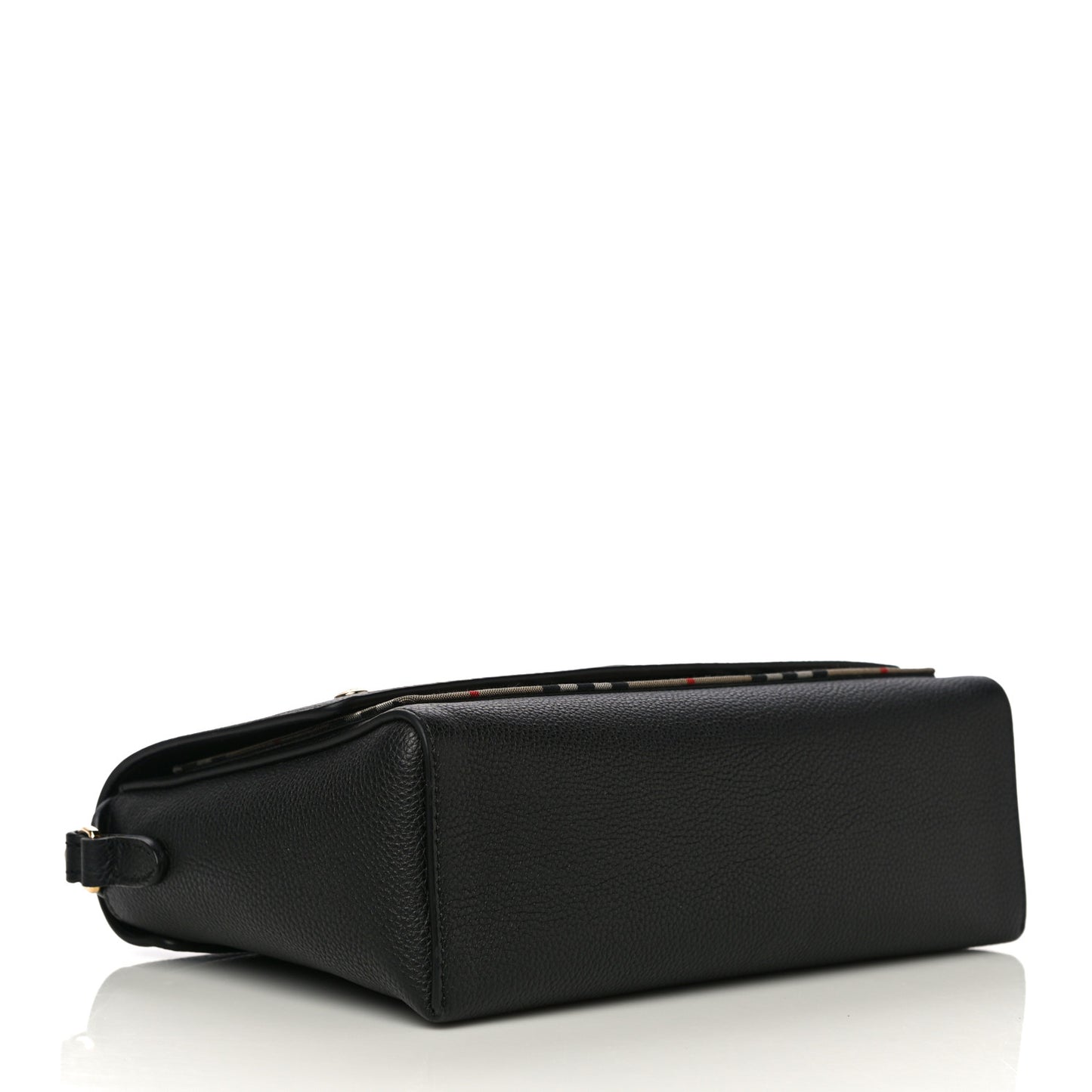 Grainy Calfskin Vintage Check Note Crossbody Bag Black
