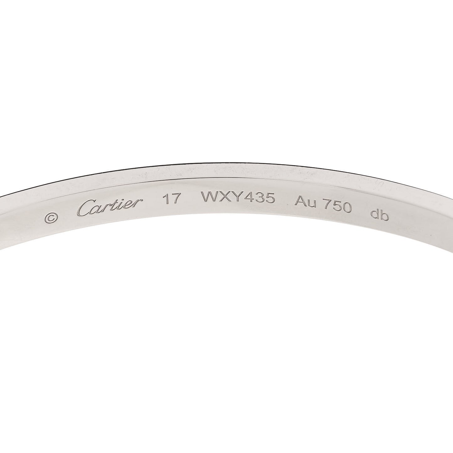 18K White Gold Small LOVE Bracelet 17