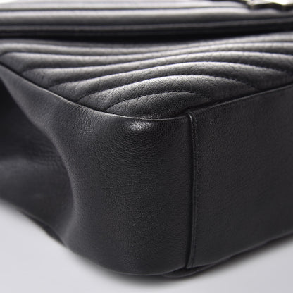 Saint Laurent Sheepskin Matelasse Chevron Monogram Large College Satchel Black 7 of 10