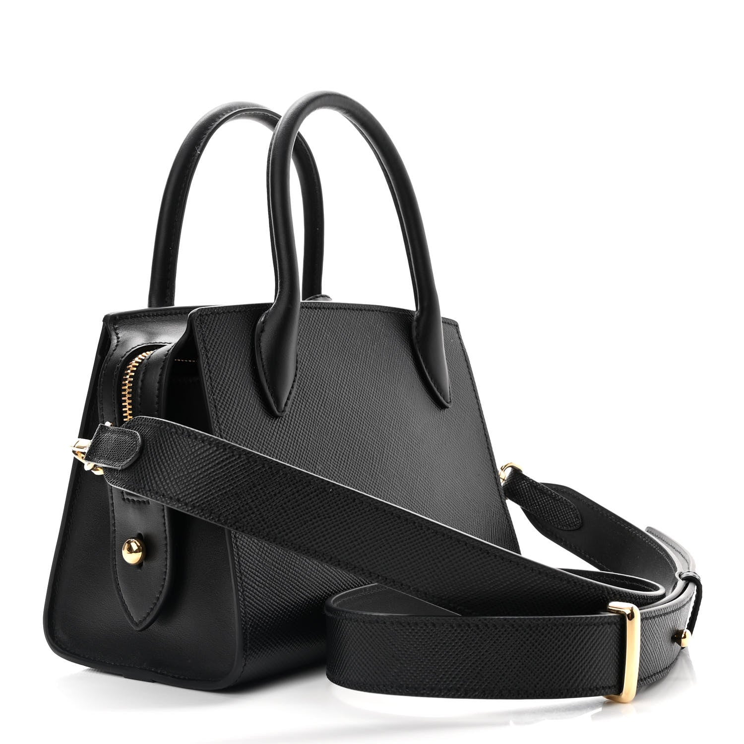 Prada Saffiano Cuir Calfskin Small Kristen Black 3 of 10