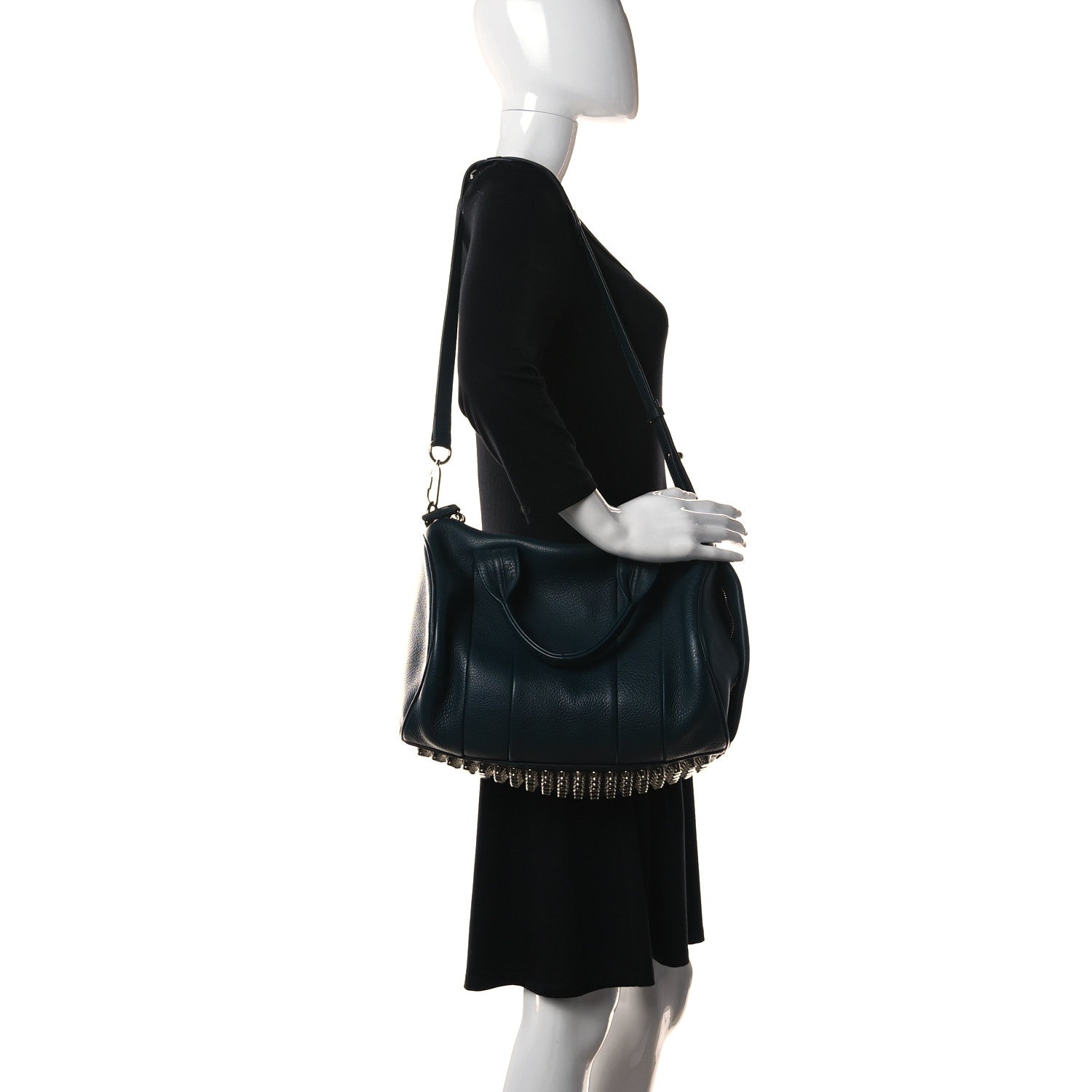 Alexander Wang Pebbled Lambskin Rocco Dark Argon Pale Gold Hardware 2 of 9