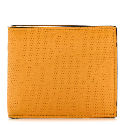 Gucci Calfskin GG Tennis Embossed Bi-Fold Wallet Yellow Tangerine 1 of 12