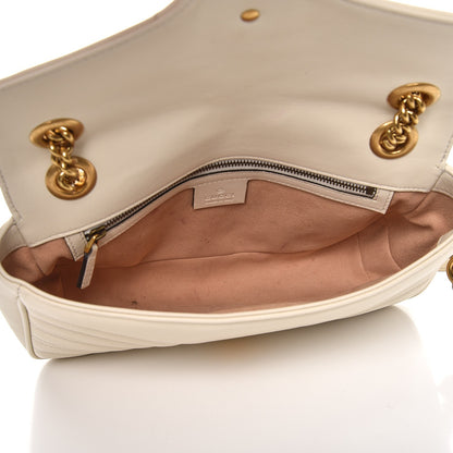 Gucci Calfskin Matelasse Small GG Marmont Shoulder Bag White 4 of 11