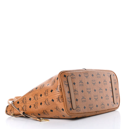 MCM Visetos Medium Liz Reversible Shopper Tote Cognac 7 of 15