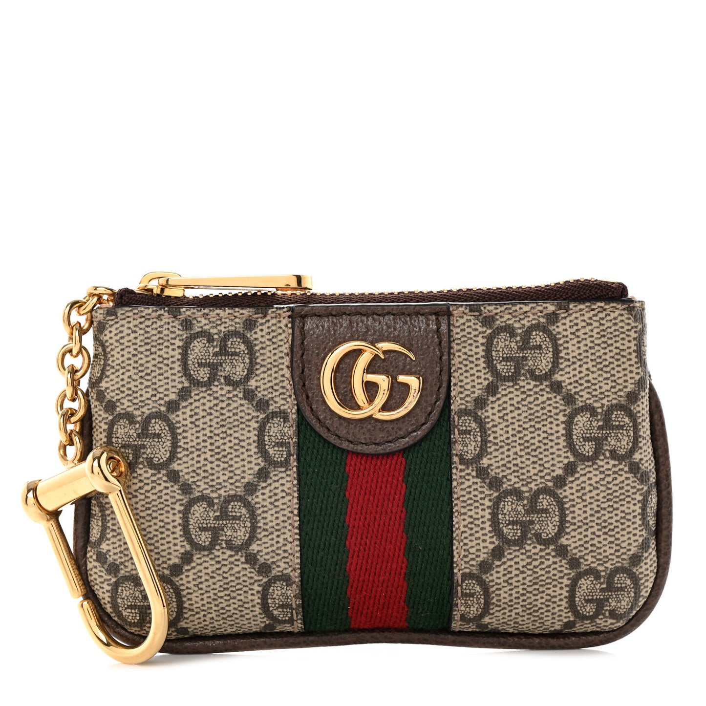 GG Supreme Monogram Web Ophidia Key Case Beige New Acero
