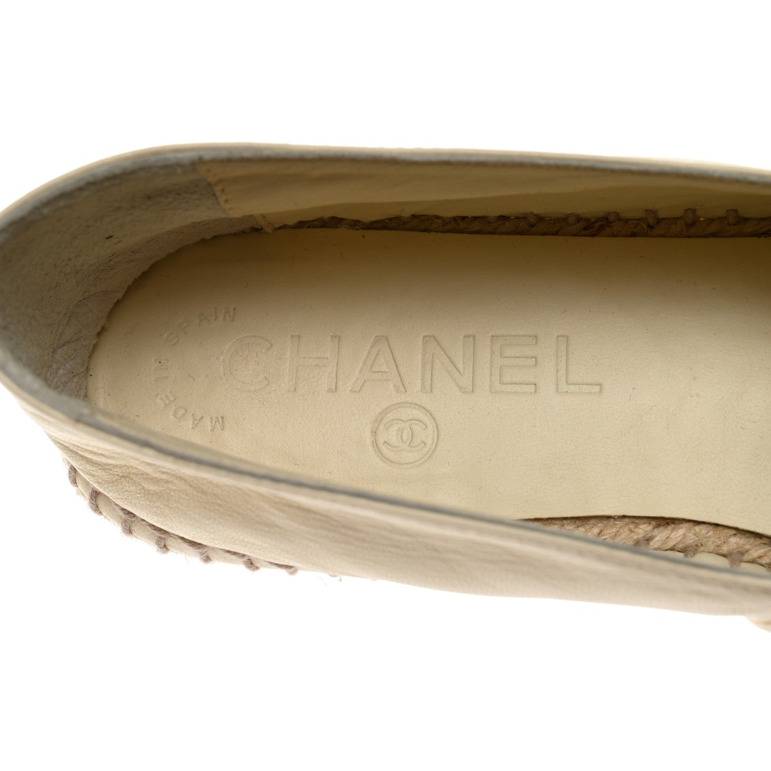 Chanel Lambskin CC Espadrilles 39 White Black 6 of 12
