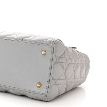 Christian Dior Pearly Lambskin Cannage Medium Lady Dior Grey 9 of 10