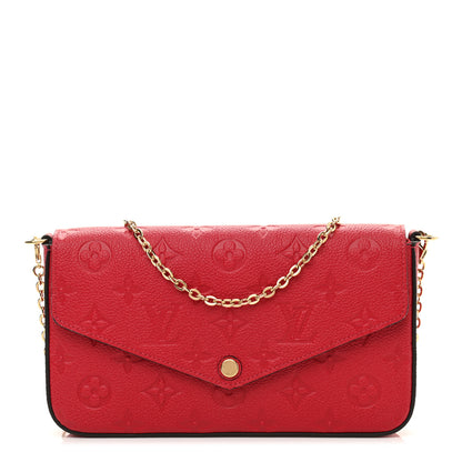 Louis Vuitton Empreinte Pochette Felicie Chain Wallet Scarlet 3 of 10