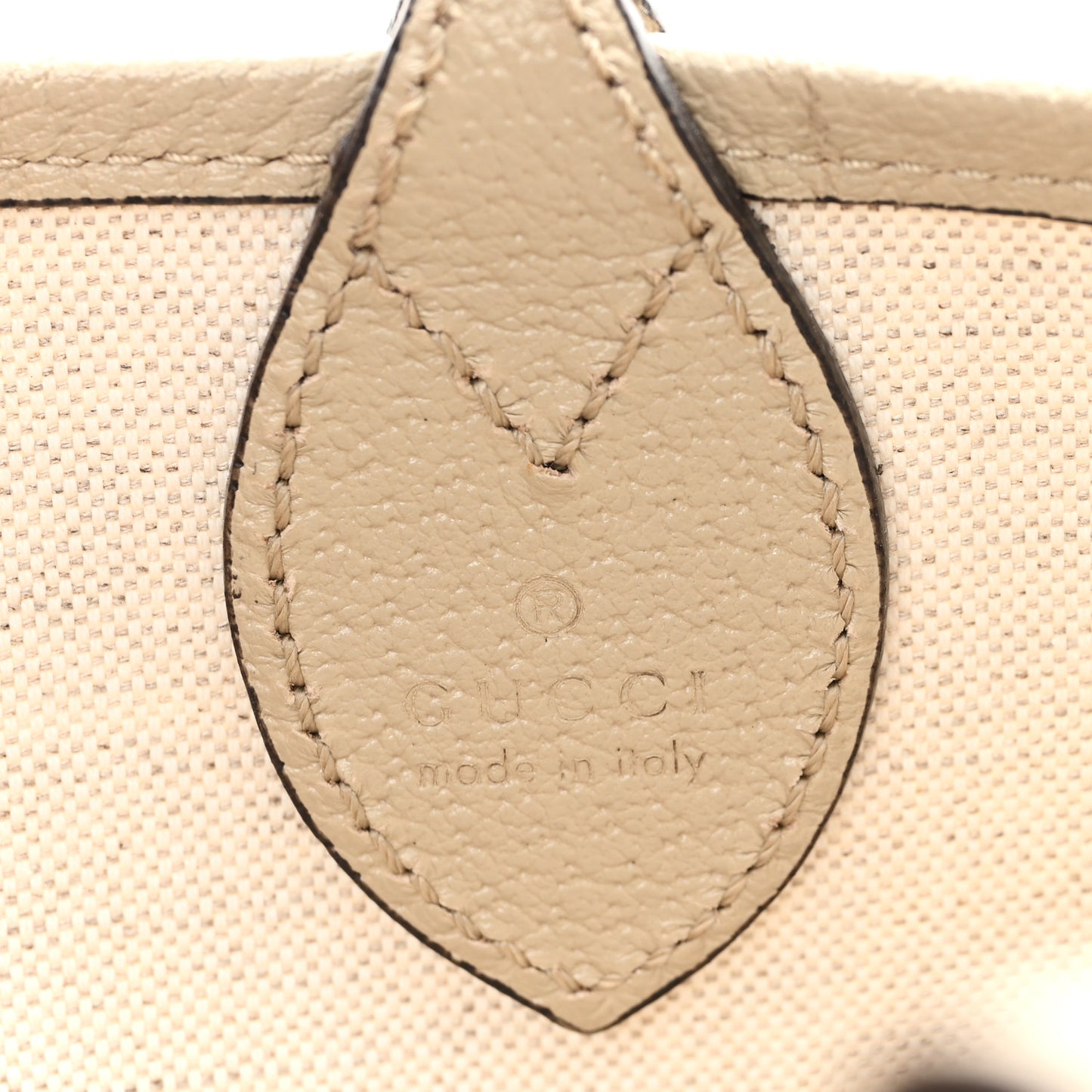 GG Supreme Monogram Textured Dollar Calfskin Web Small Ophidia Tote Beige Mystic White Oatmeal