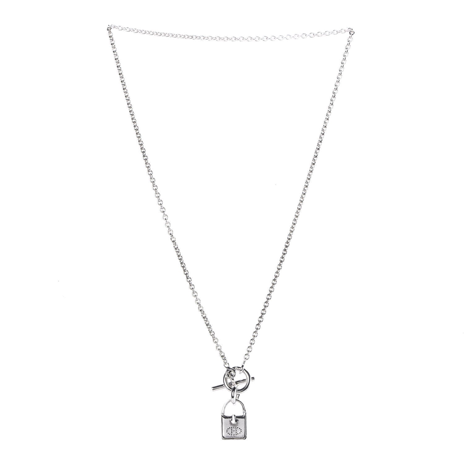 Hermes Sterling Silver Evelyne Charm Pendant Necklace 3 of 5