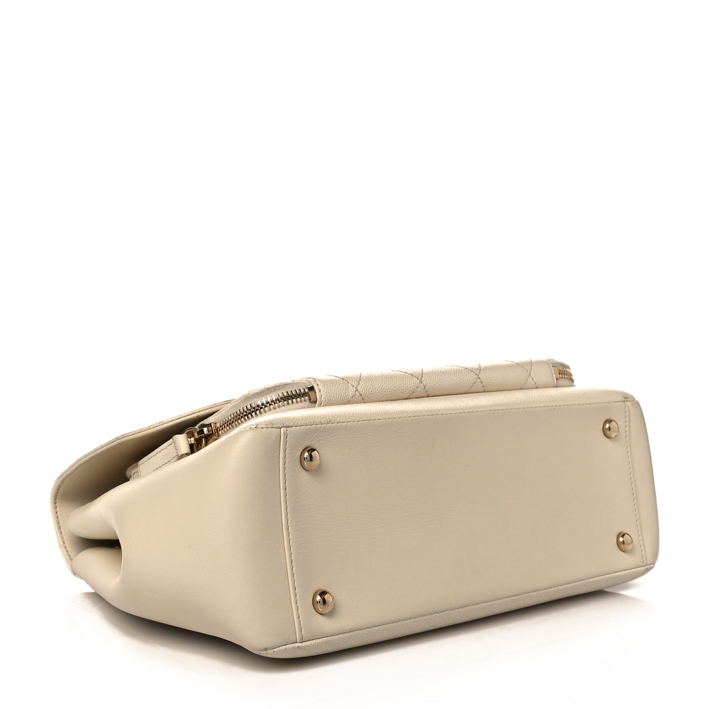 Caviar Quilted Large Business Affinity Flap White